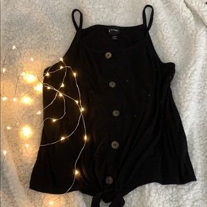 cute and trendy black, spaghetti strap tank top